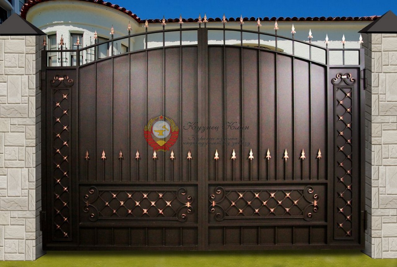 Кованые ворота с пиками