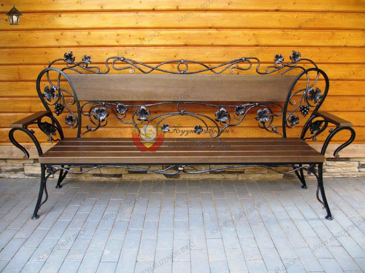 Кованая лавочка виноградная лоза