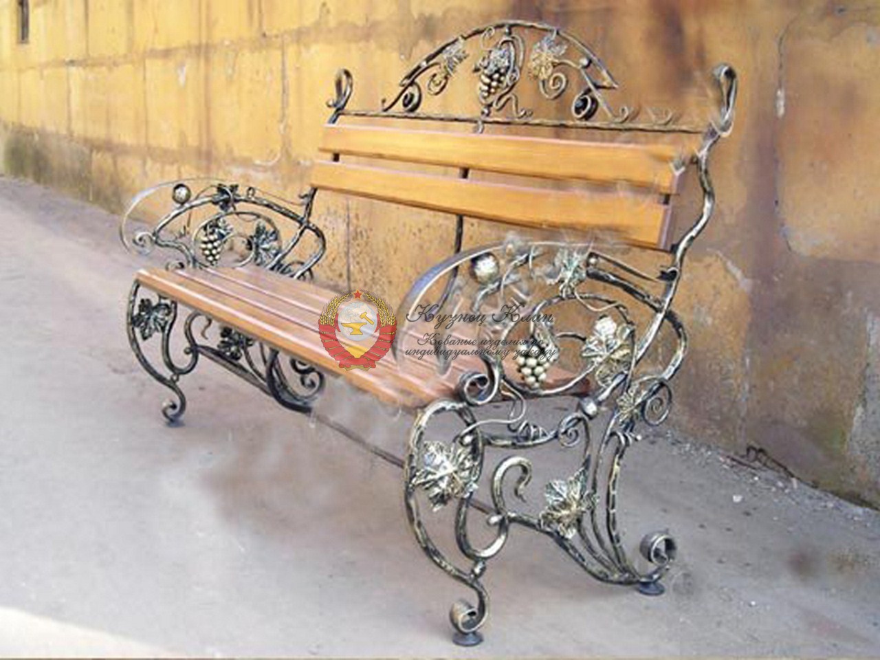 Кованая лавочка дубок