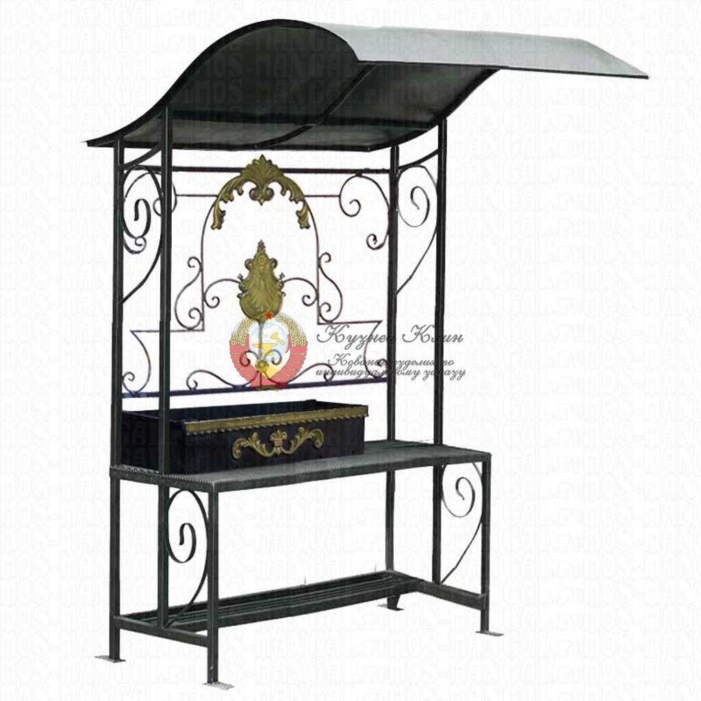 Кованый мангал с крышей подарочный
