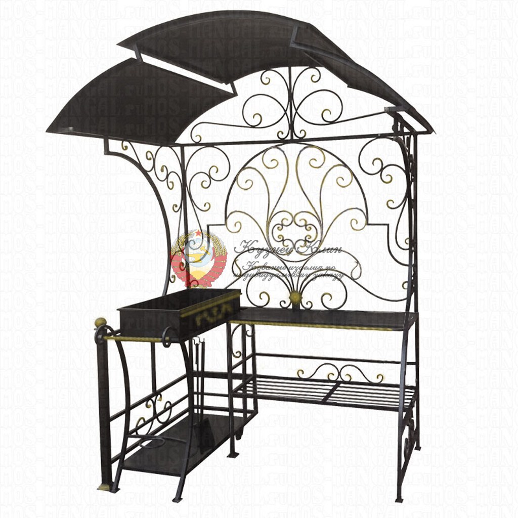 Мангал кованый с крышей