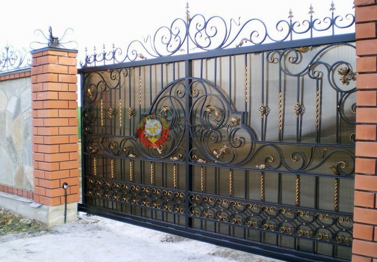 Откатные ворота кованые классические