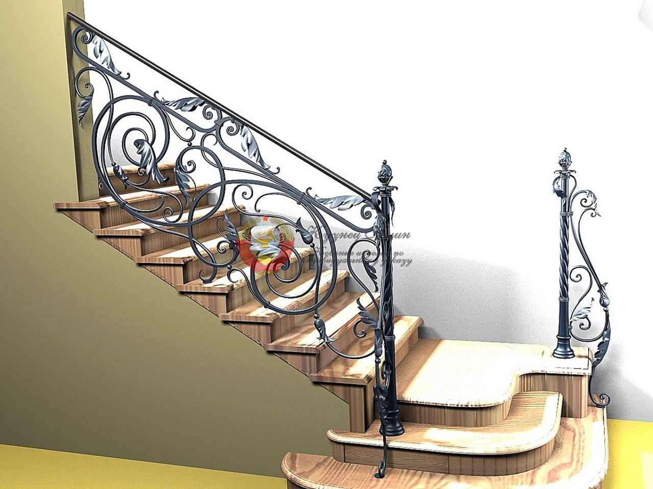 Кованые перила красивый вход