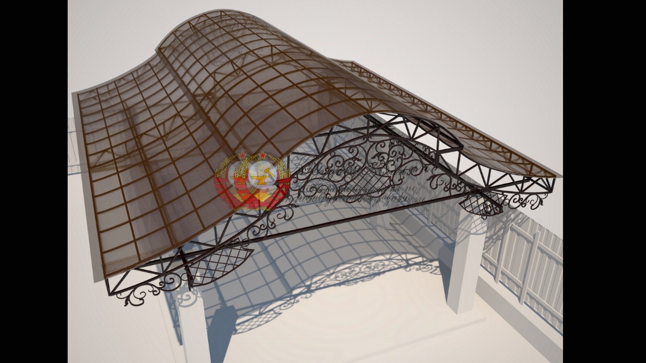 Кованый навес для авто