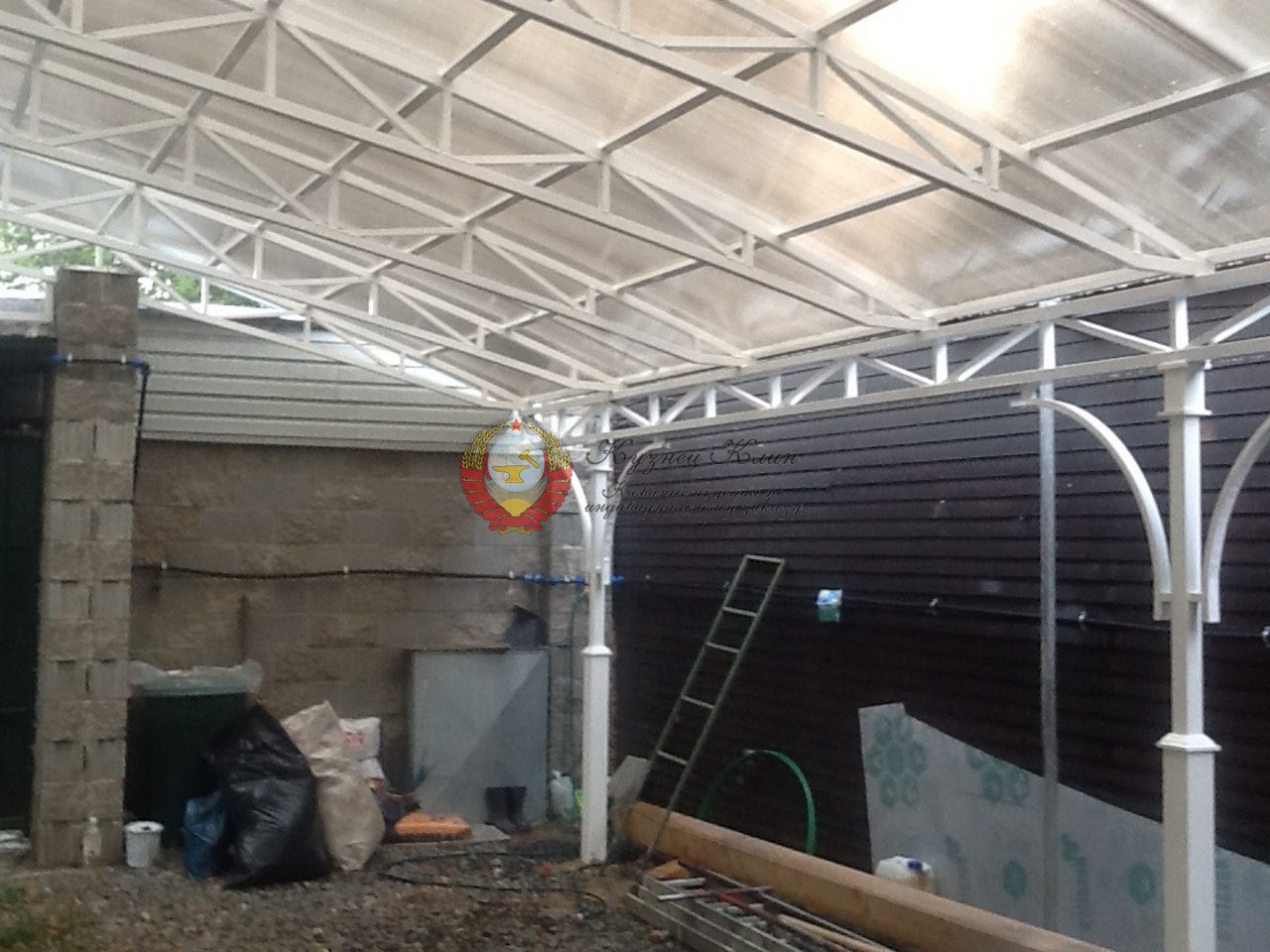 Навес для авто белый