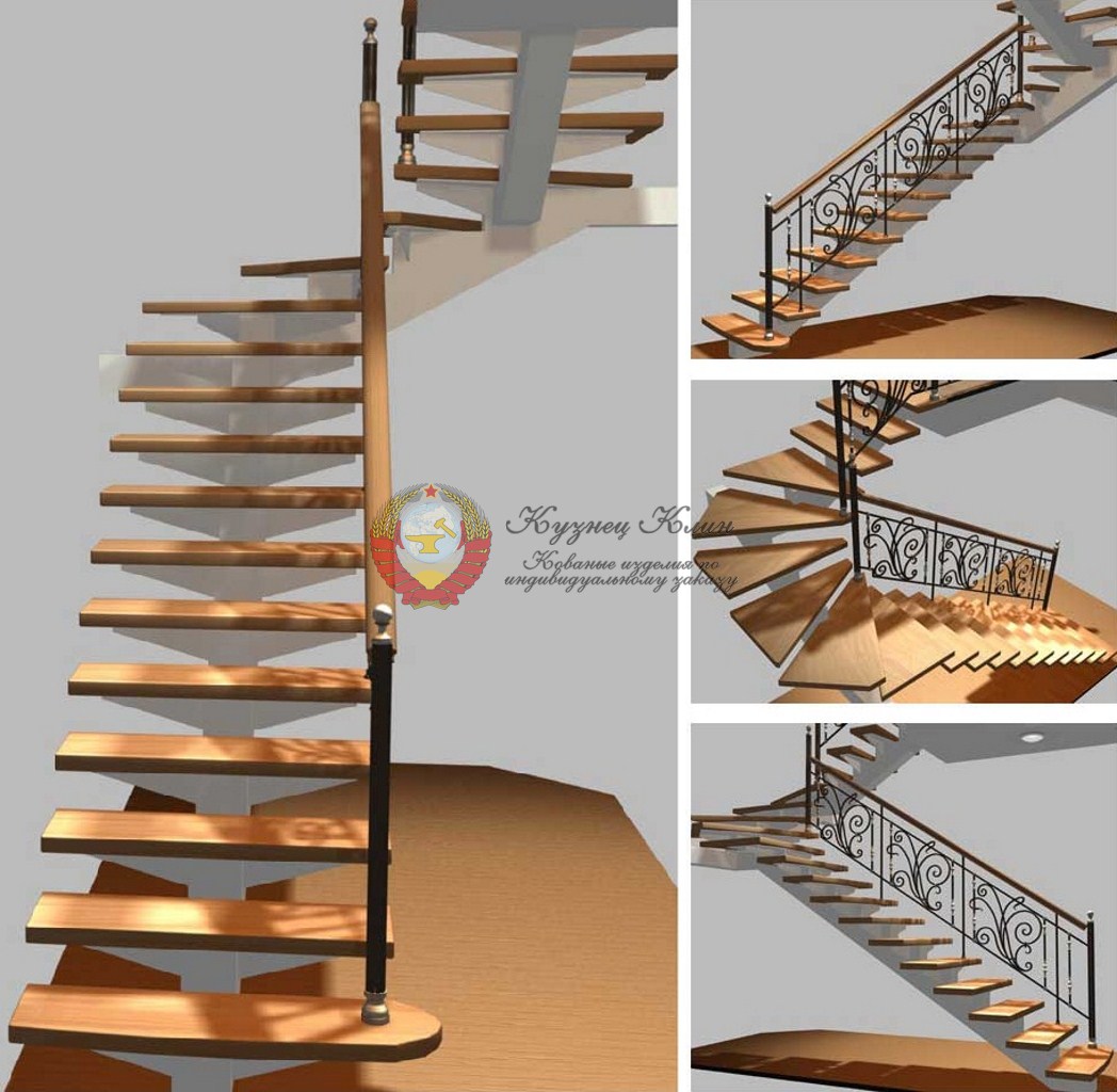Макет лестницы на одном упоре