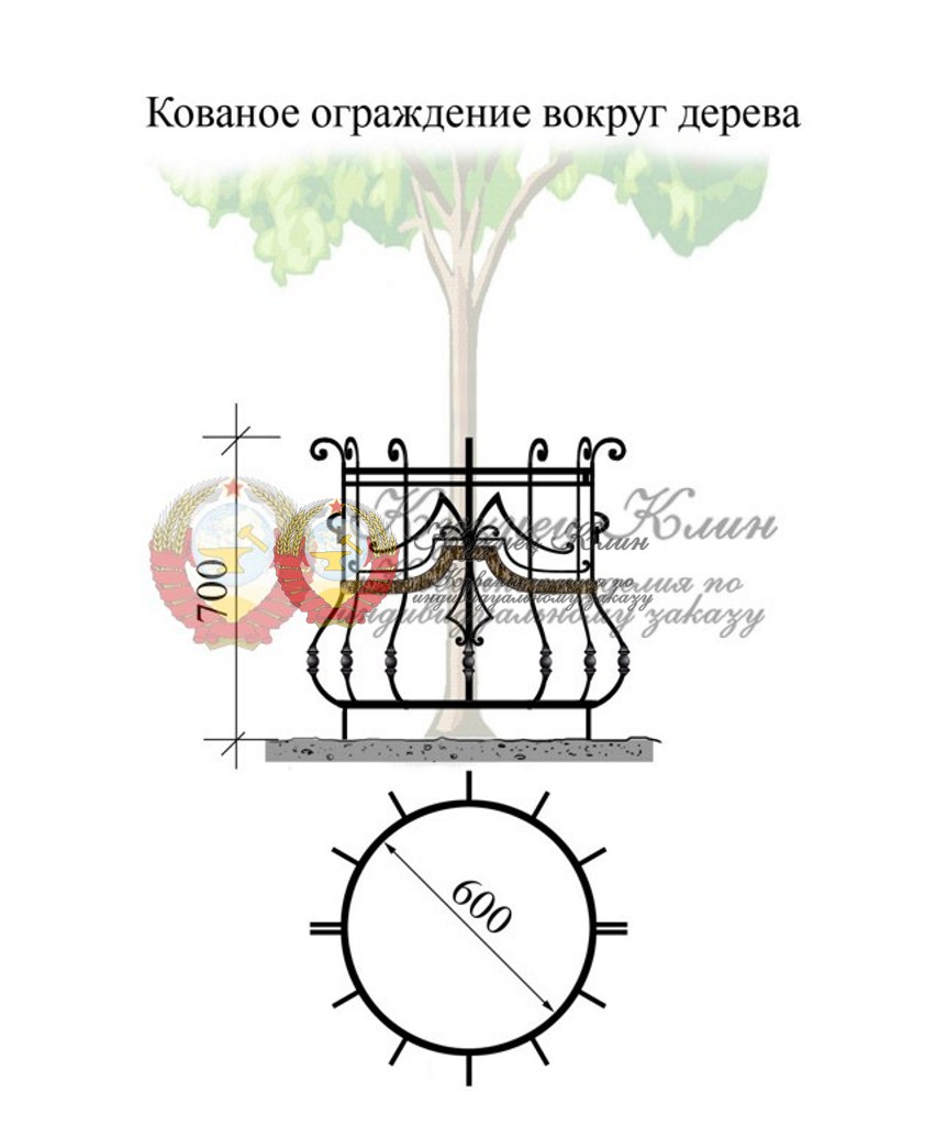 Схема ограждения деревьев