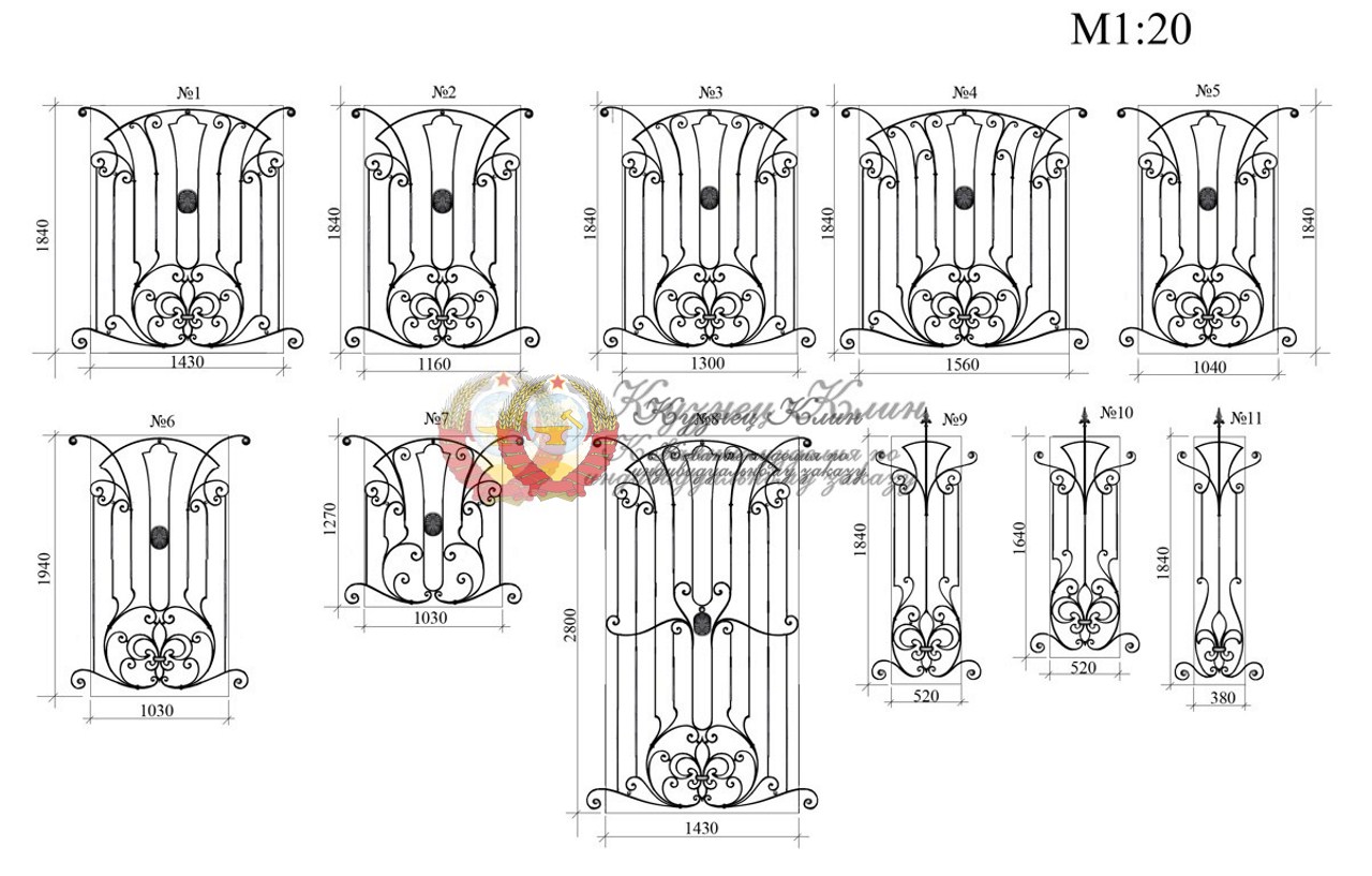 Чертежи решоток на окна