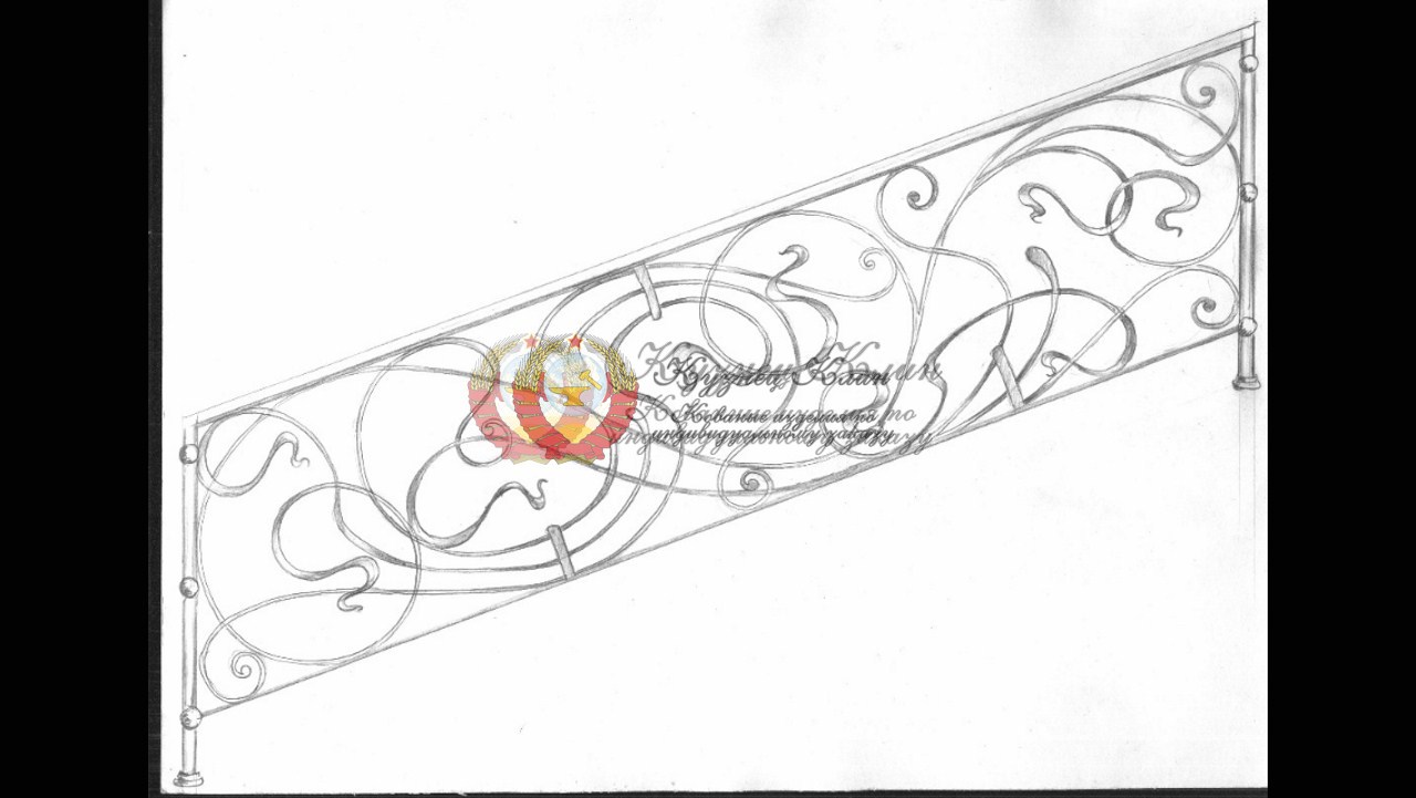 Рисунок модерна на перилах