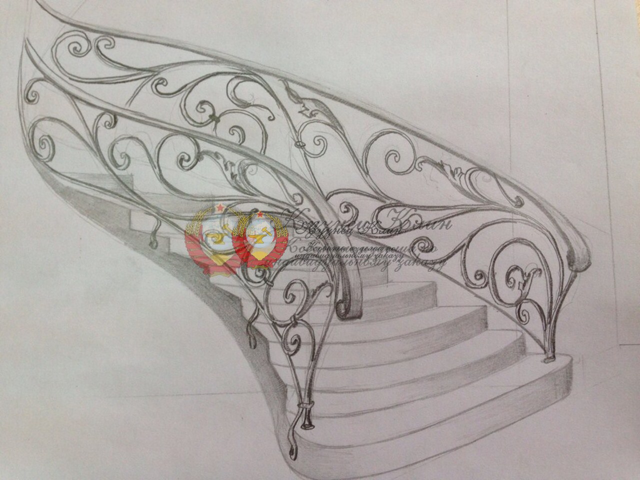 Художественный рисунок лестници