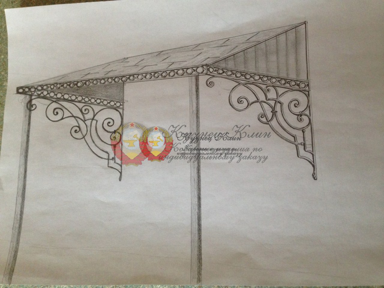 Схема козырька прямого