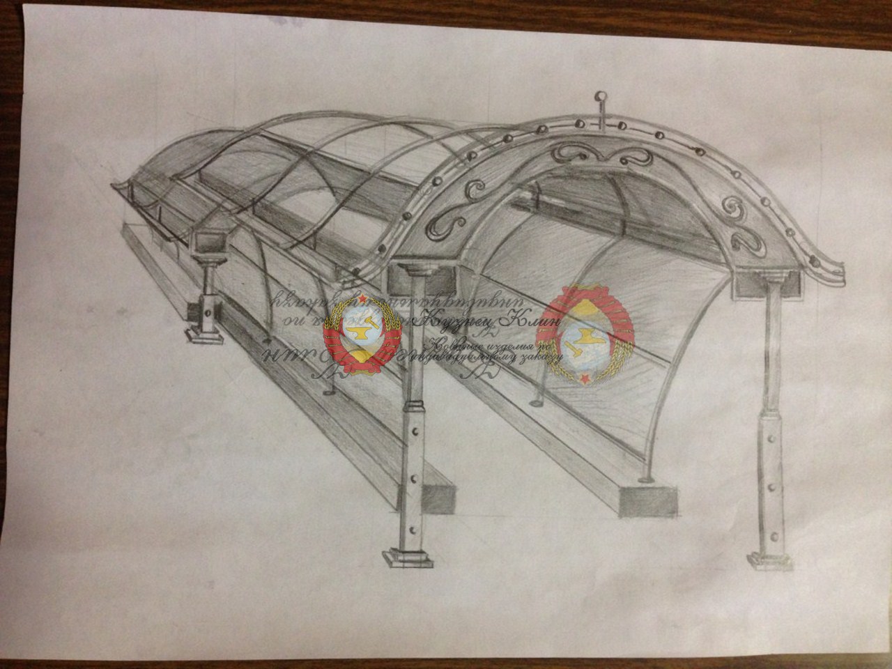 Эскиз кованого автонавеса