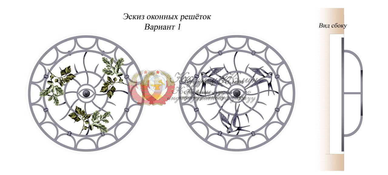 Эскизы кованых круглых решеток