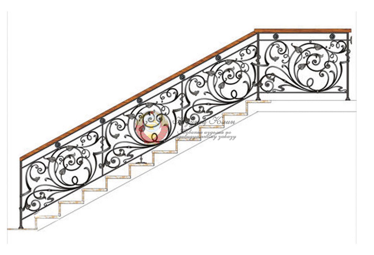Картинка эскиза перил в дом