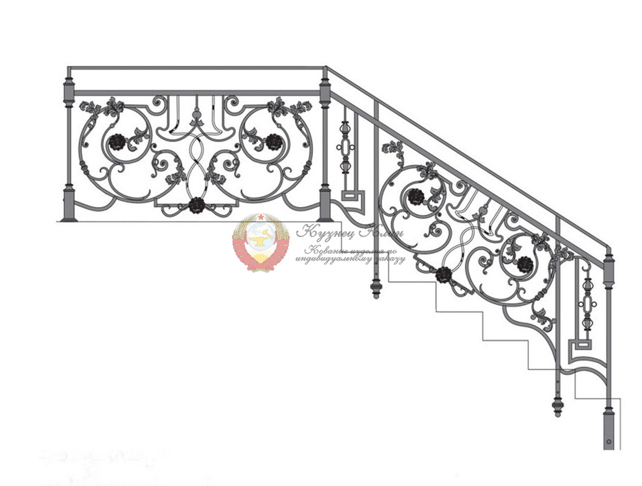 Кованые перила эскиз готовый