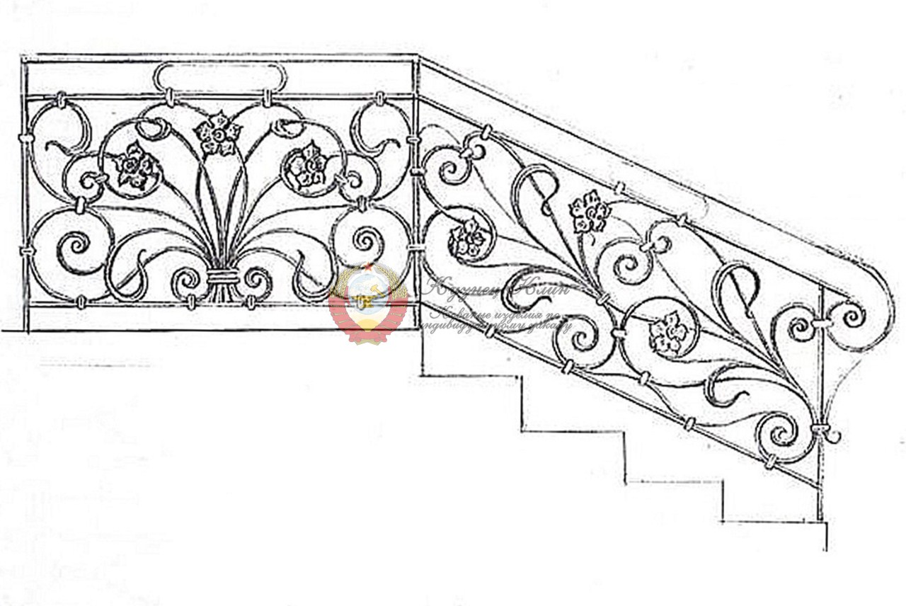 Перила для лестницы эскиз