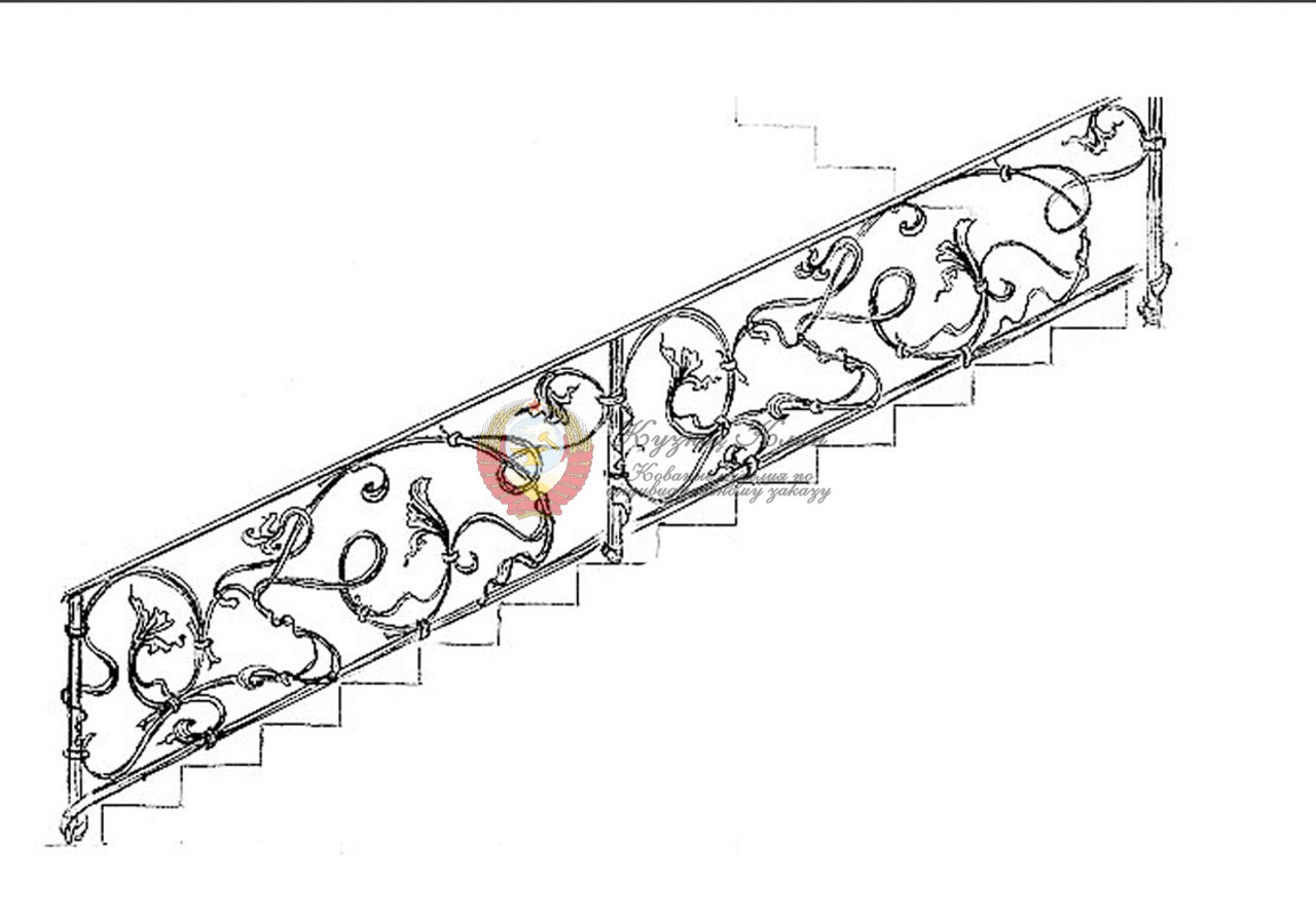 Эскиз кованых перил заказ дизайнера
