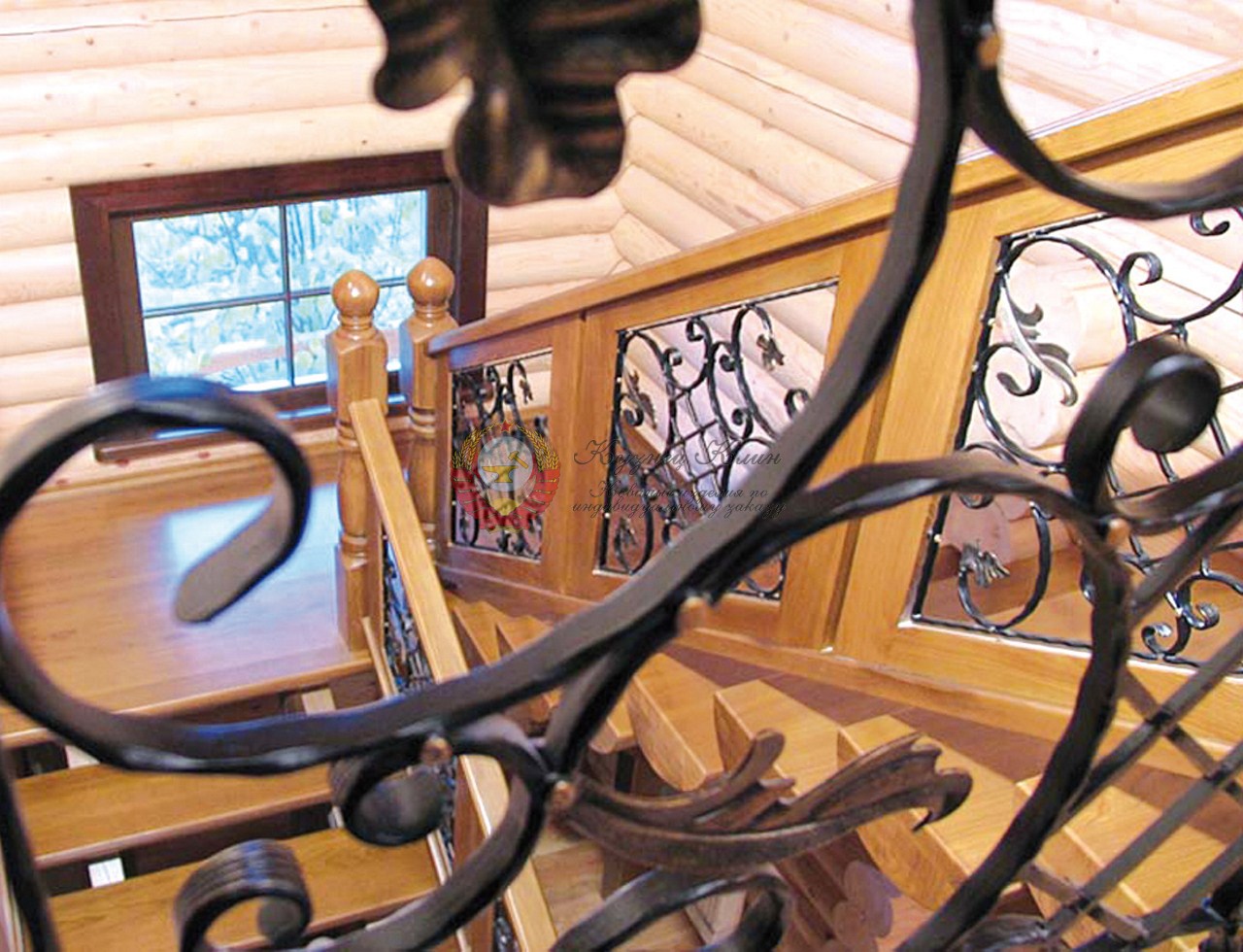 Кованые перила дерево бук
