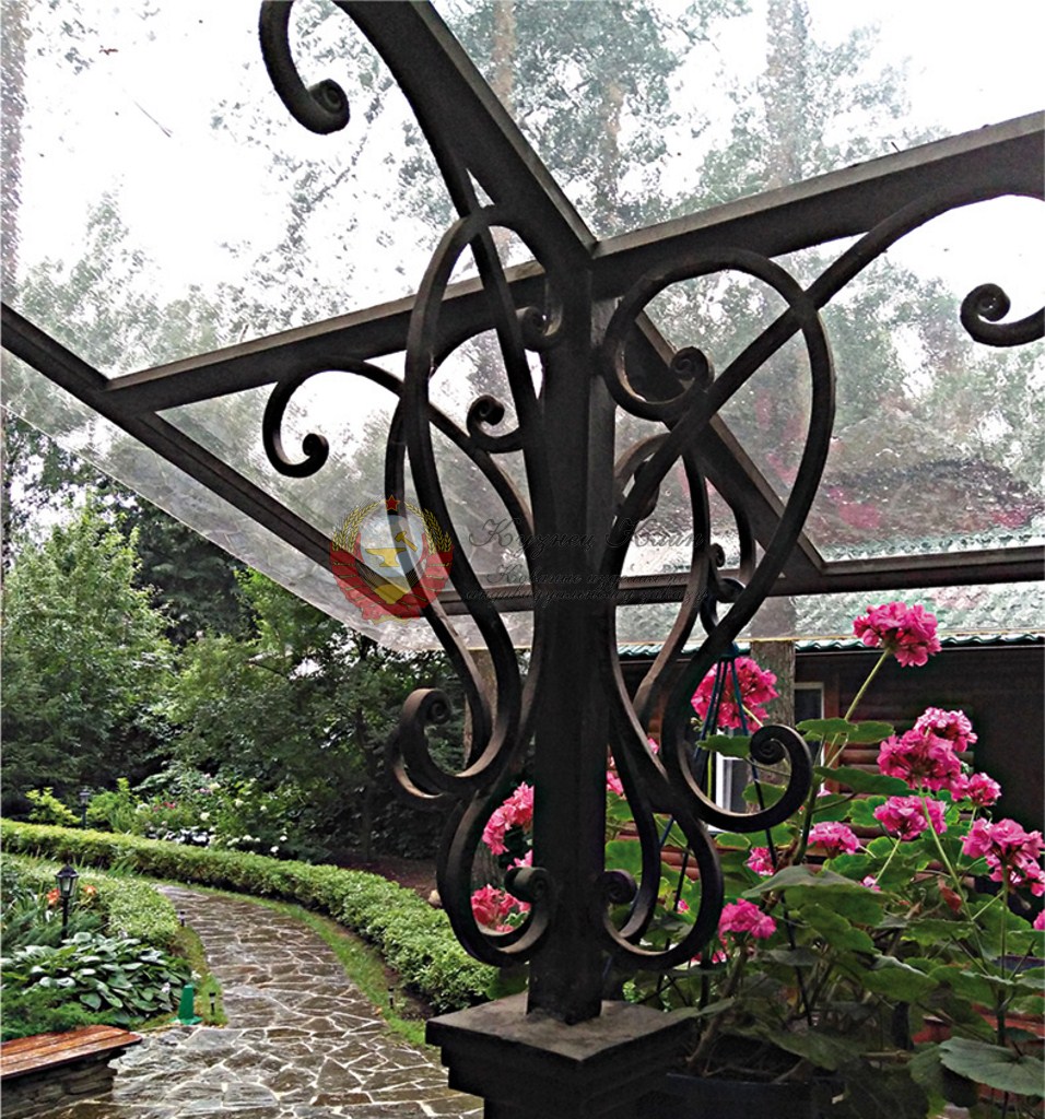 Кованый козырек со сваркой