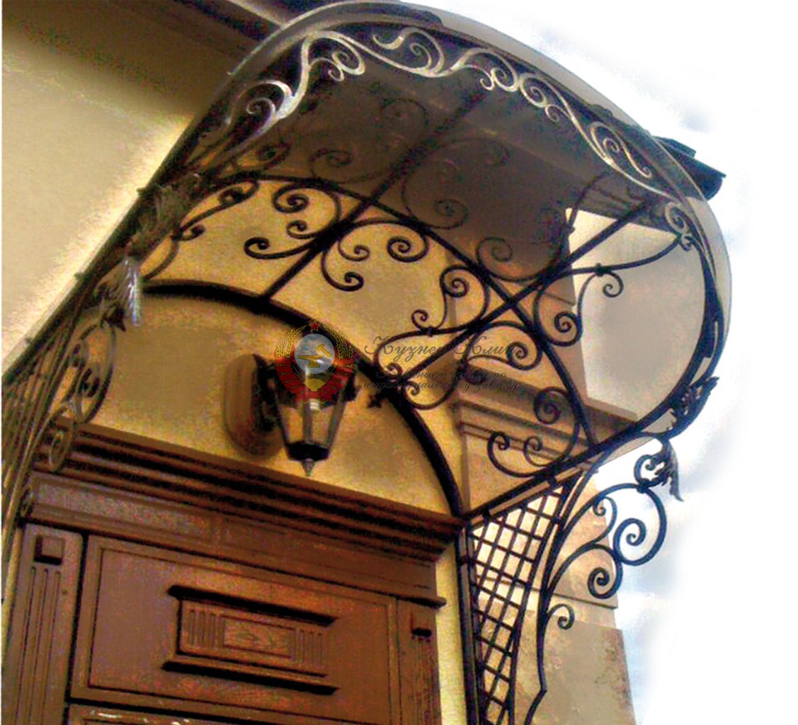 Козырек кованый арочный дуговой