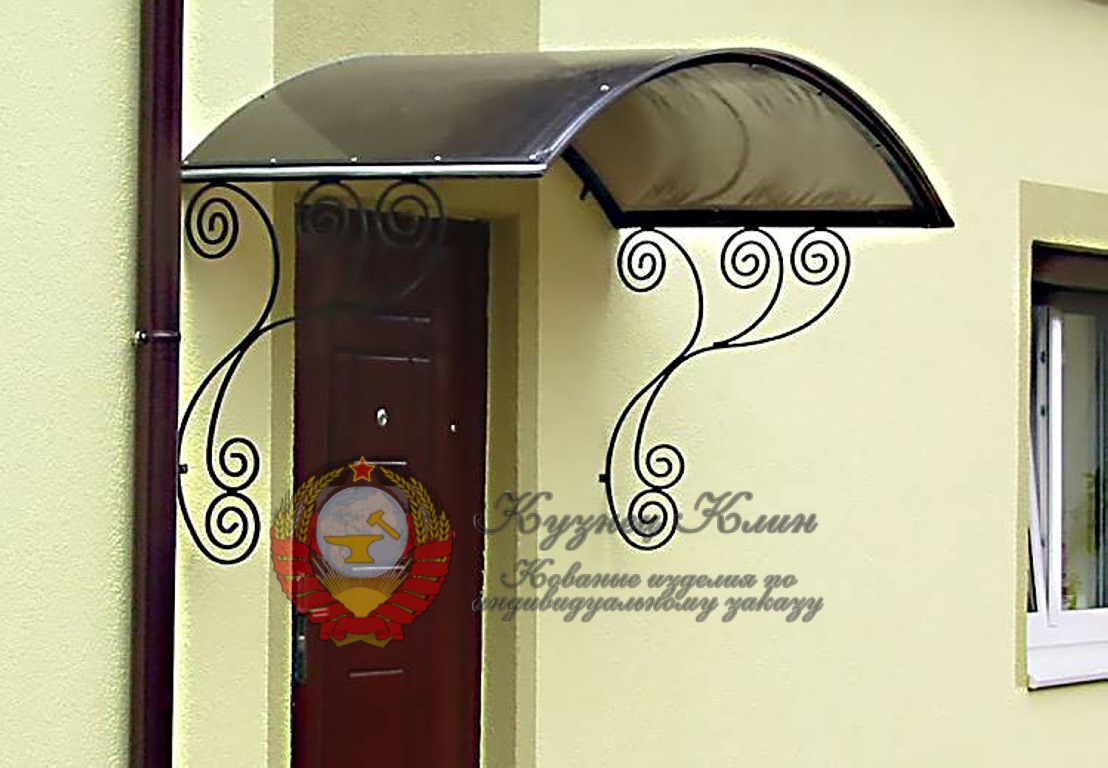 Кованый козырек простой