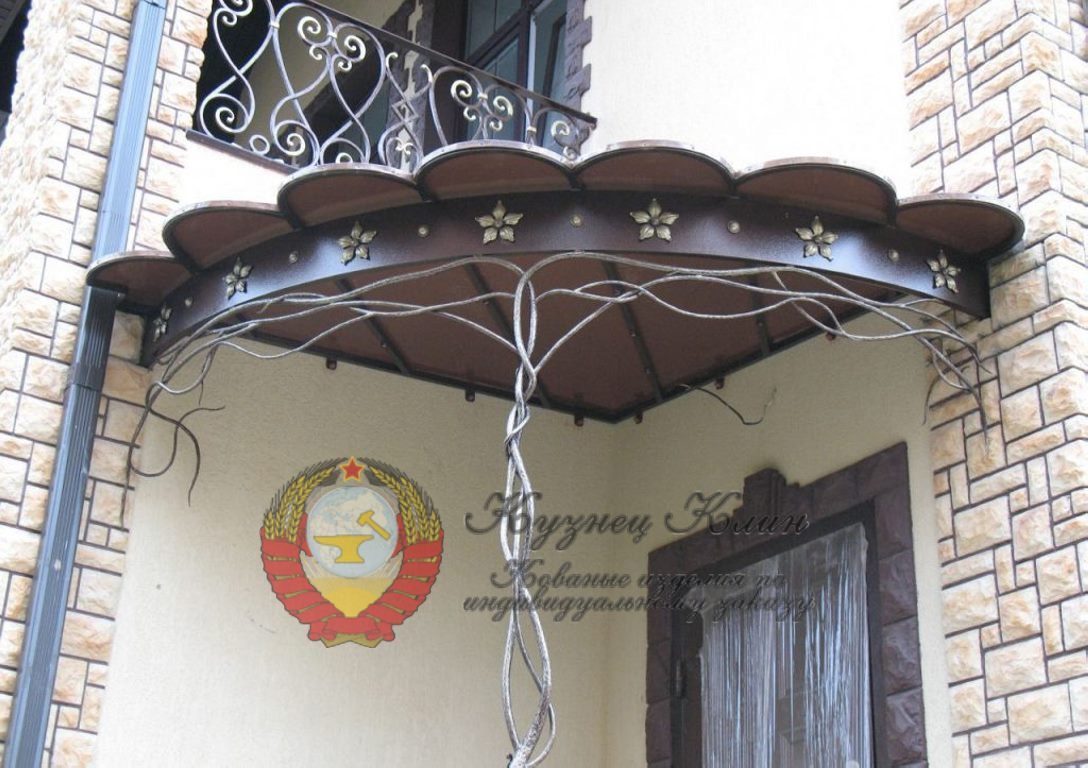 Кованый навес угловой