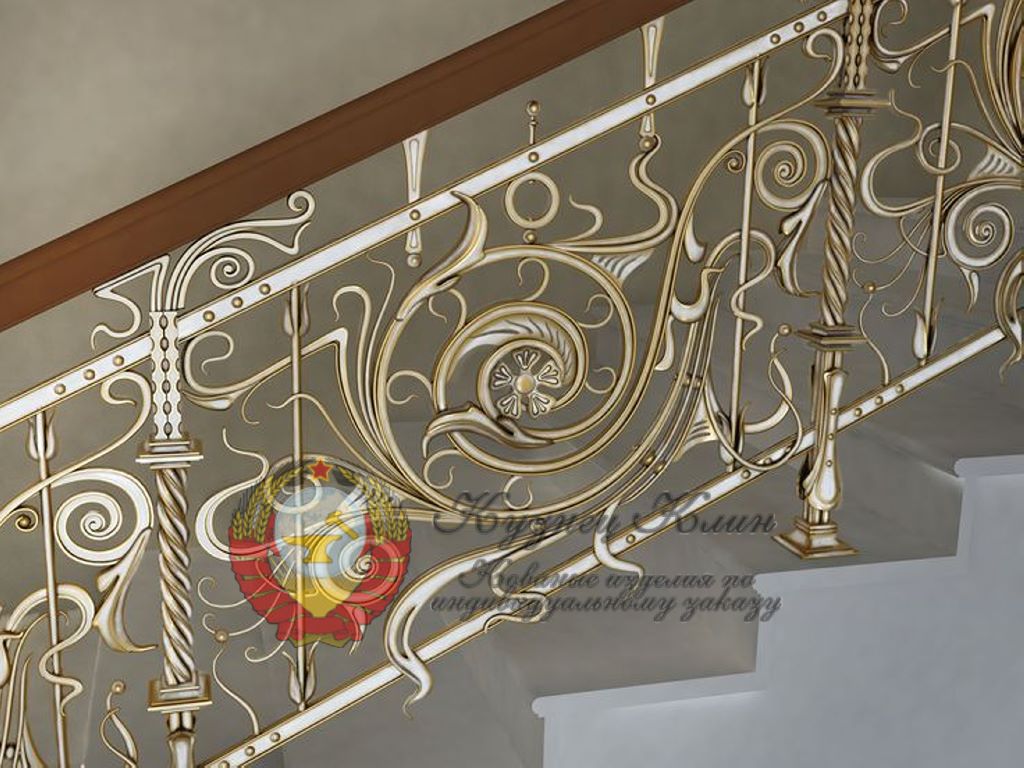 Кованое ограждение цвет серебро