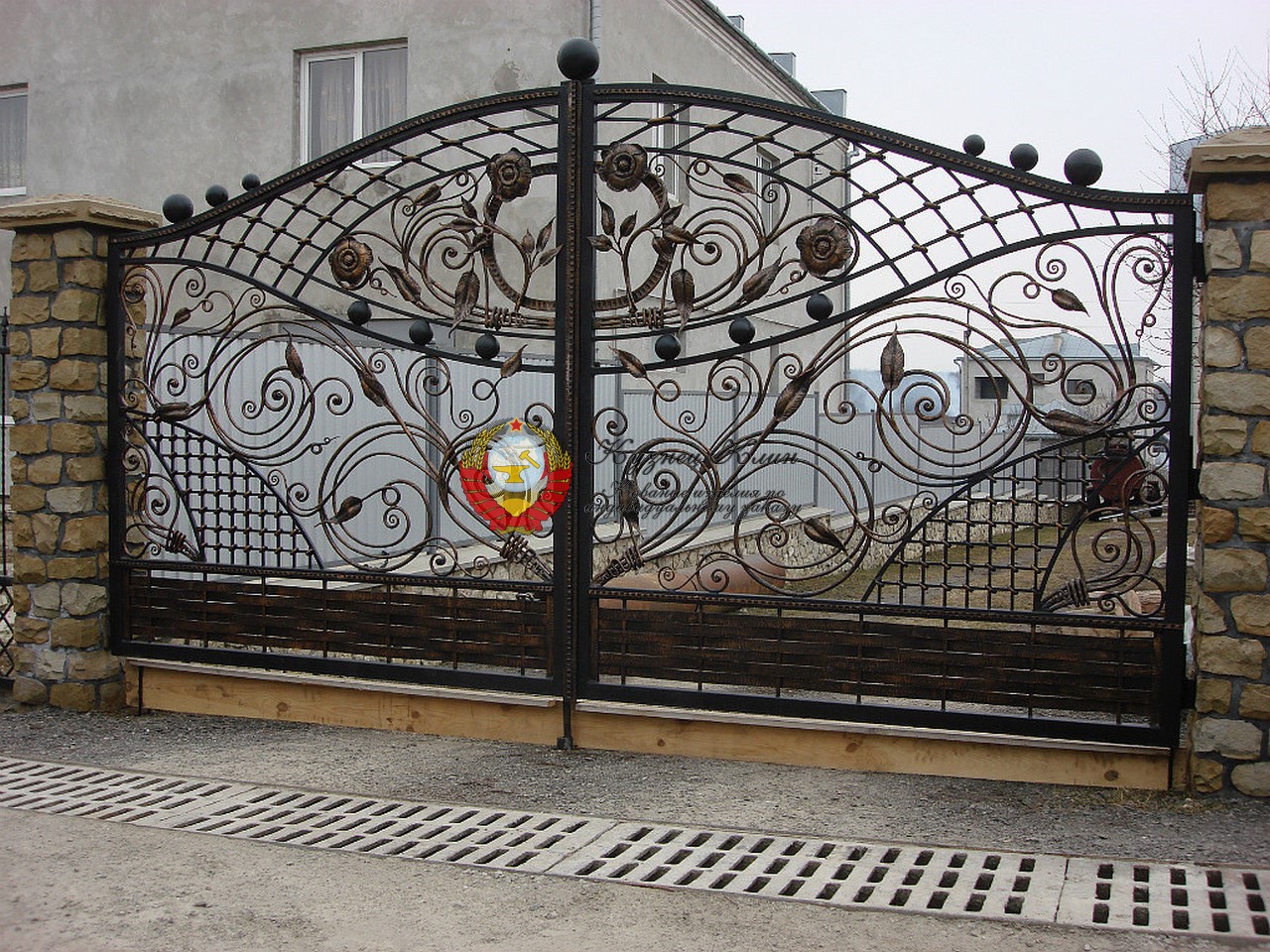 Кованые ворота русская плетень