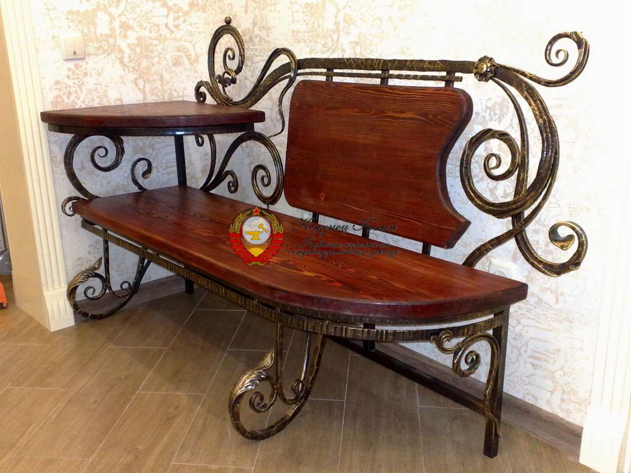 Кованая скамья в прихожку