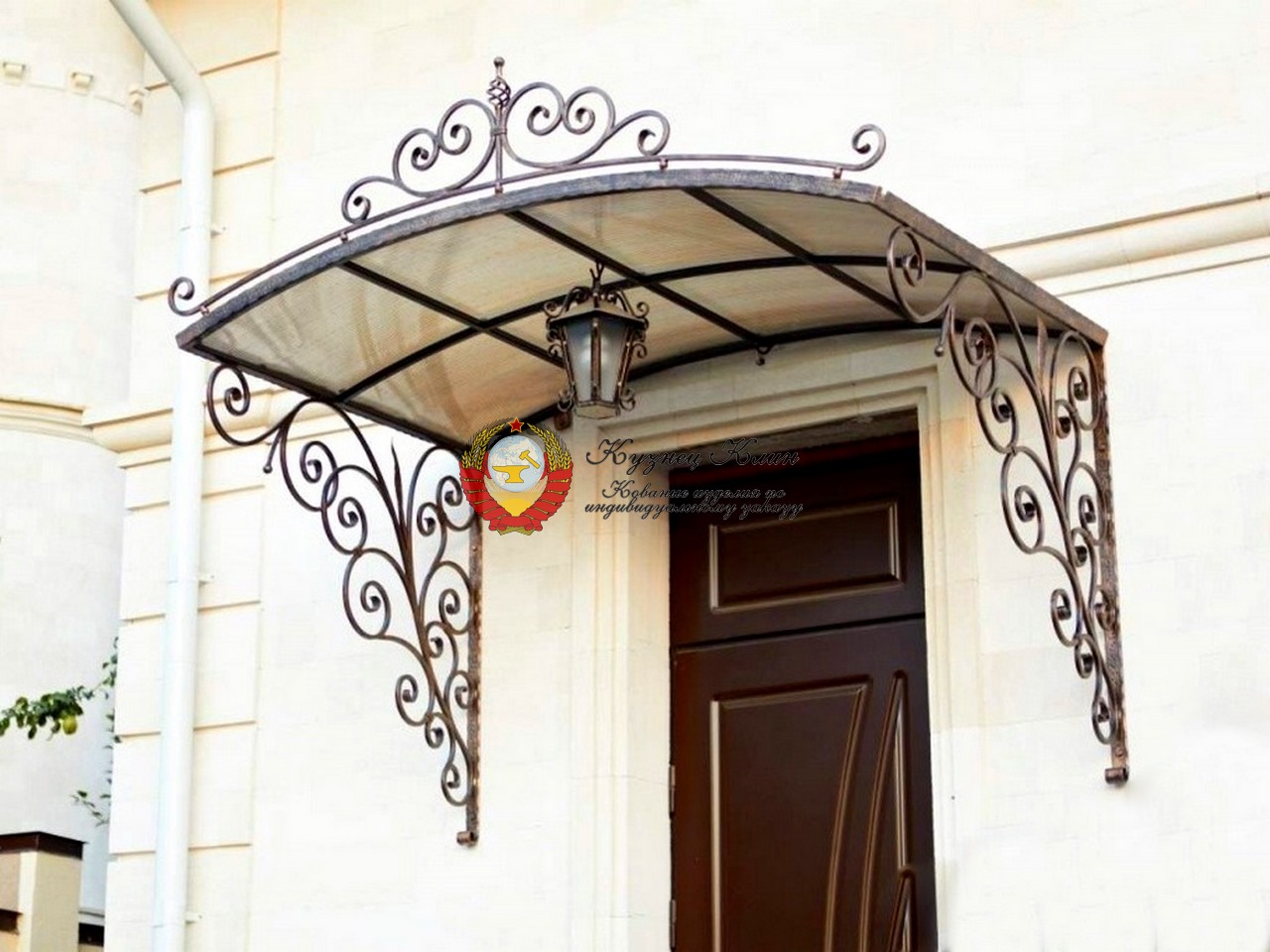 Кованый козырек прозрачный