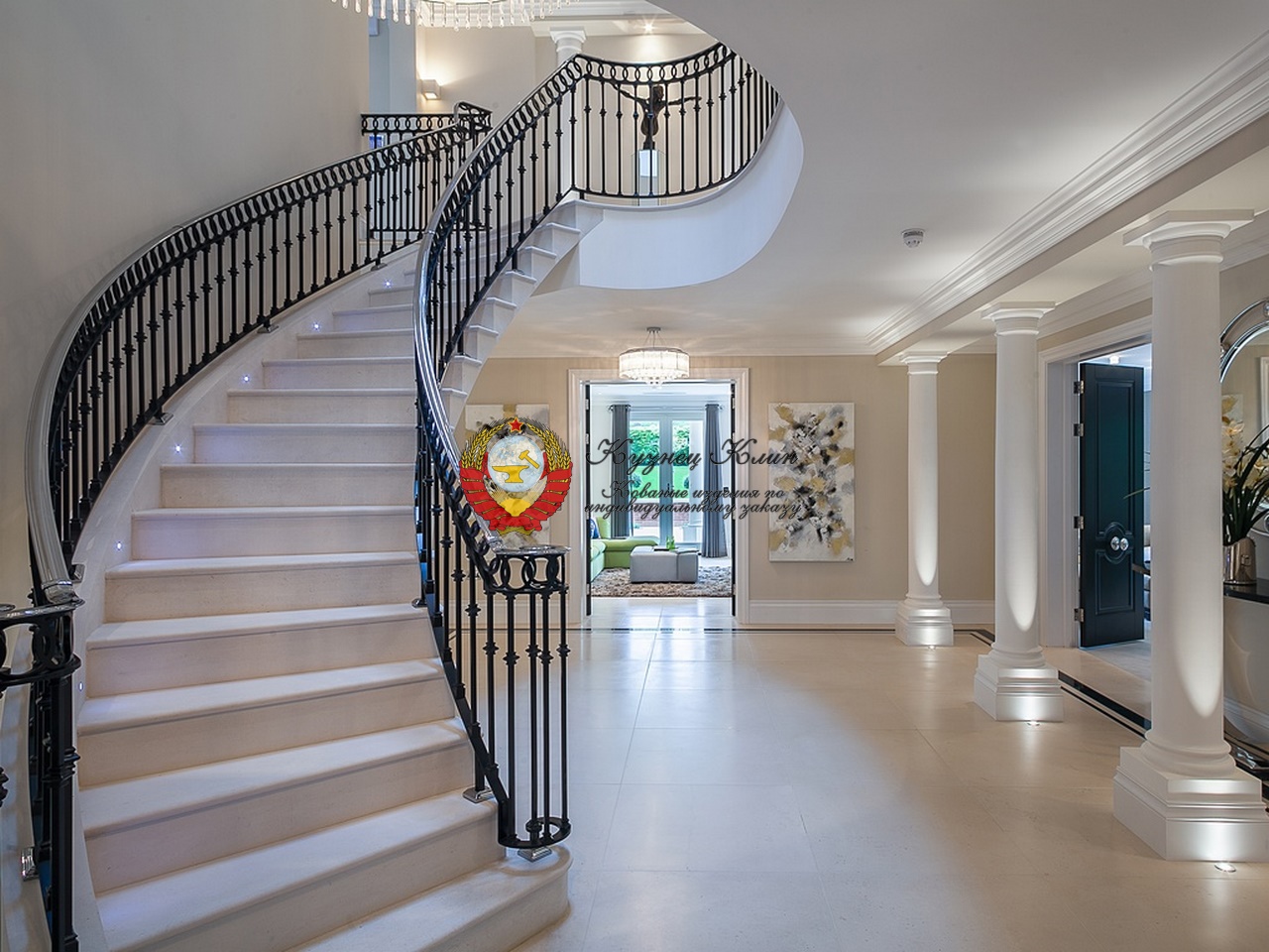 Кованое ограждение лестницы