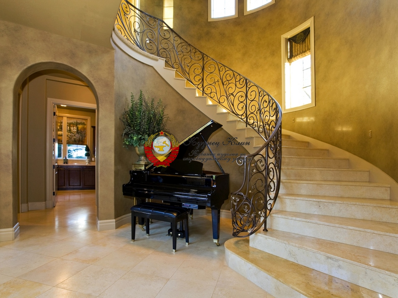 Кованые перила радиальные