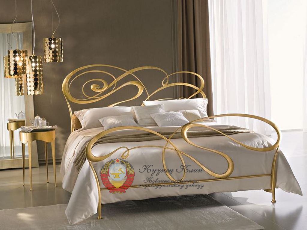 Кованая кровать волна