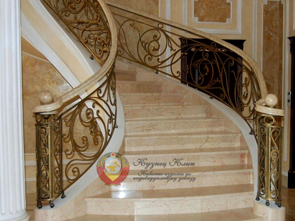 Кованые перила столб калонна