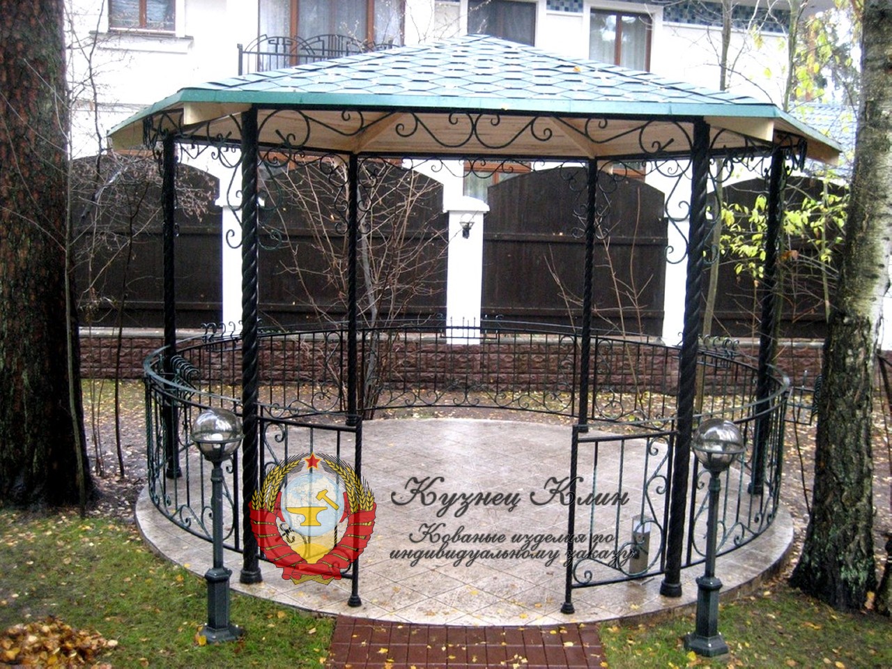 Кованая беседка навес простая