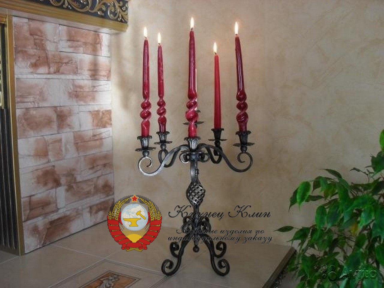 Подсвечник кованый на пять свечей