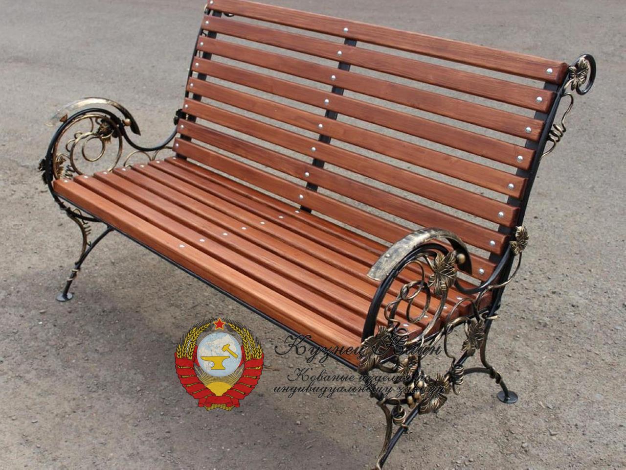 Кованая лавочка прямая