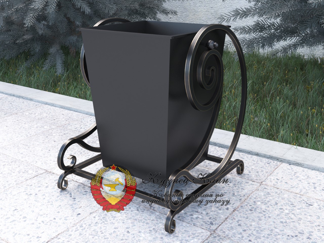 Кованая урна на площадке