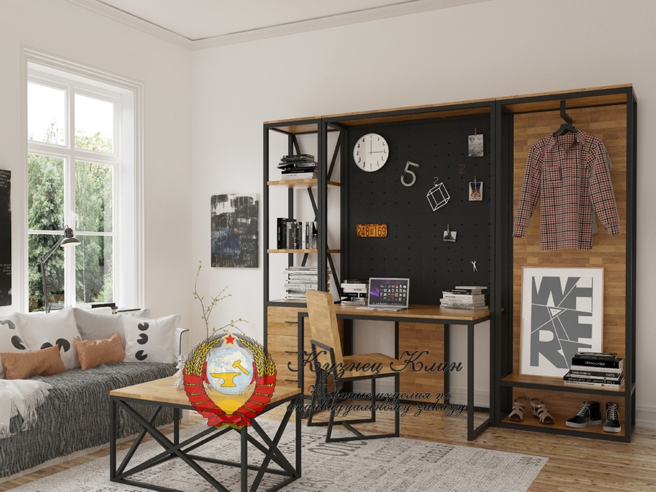 Вешалки, полки, стеллажи, тумбы ЛОФТ-14