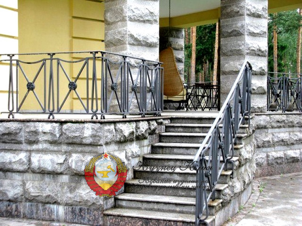 Кованые перила прокованые простой рисунок