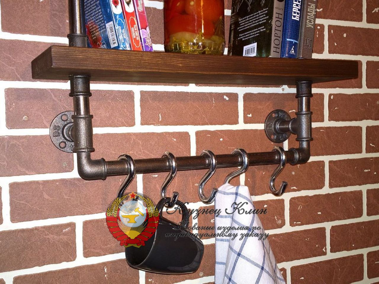 Полочка для книг лофт