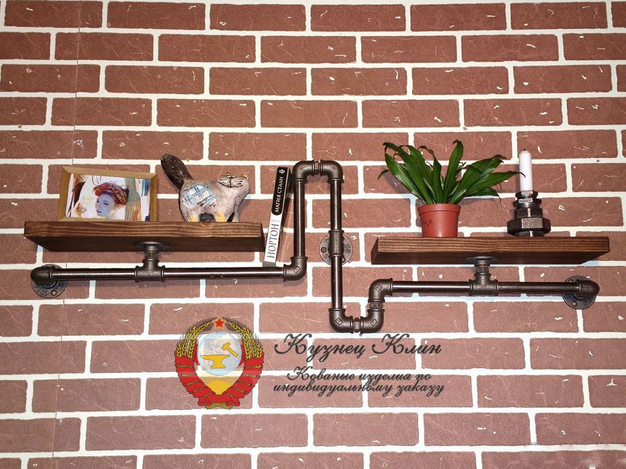 Полочки лофт с деревом