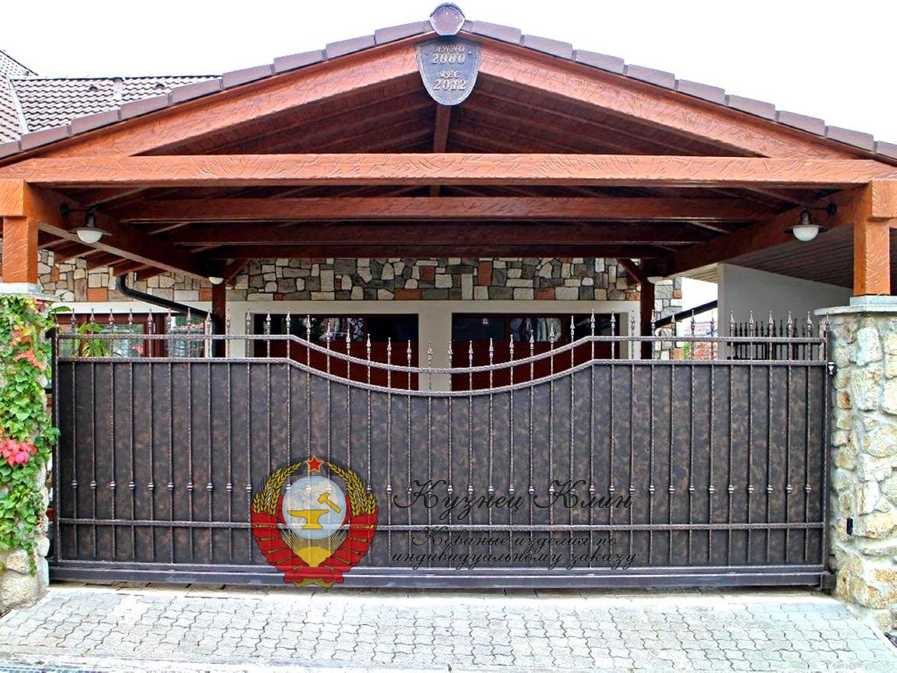 Кованые ворота откатные италия