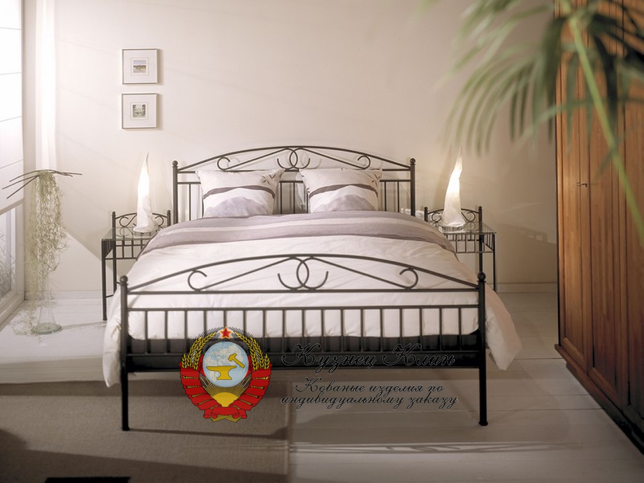 Кованая кровать модульная открытого типа