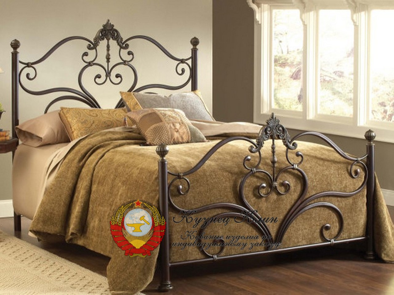 Кованая модульная кровать для спальни