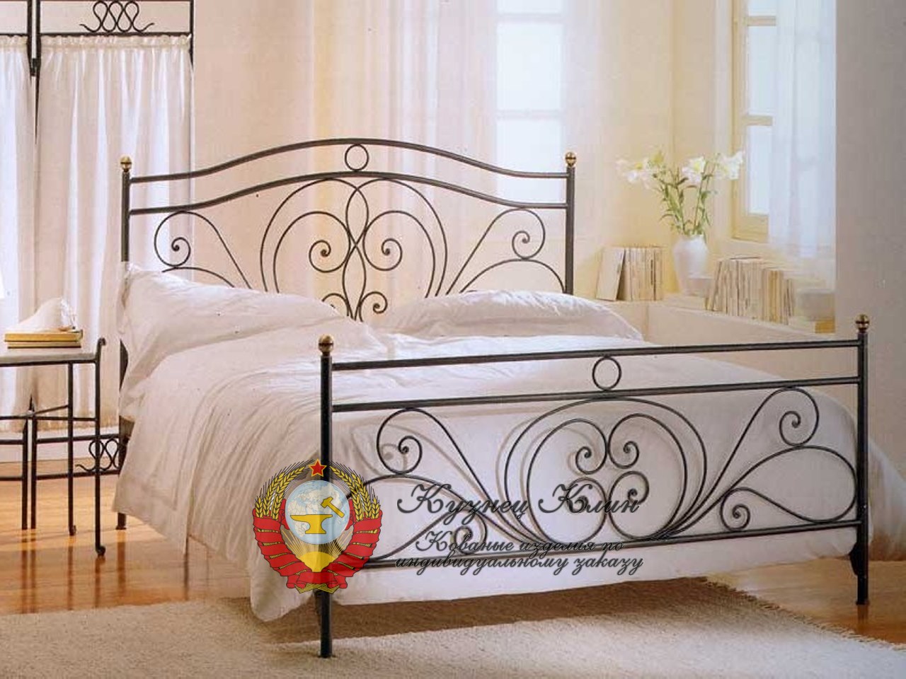Кованая модульная кровать открытая