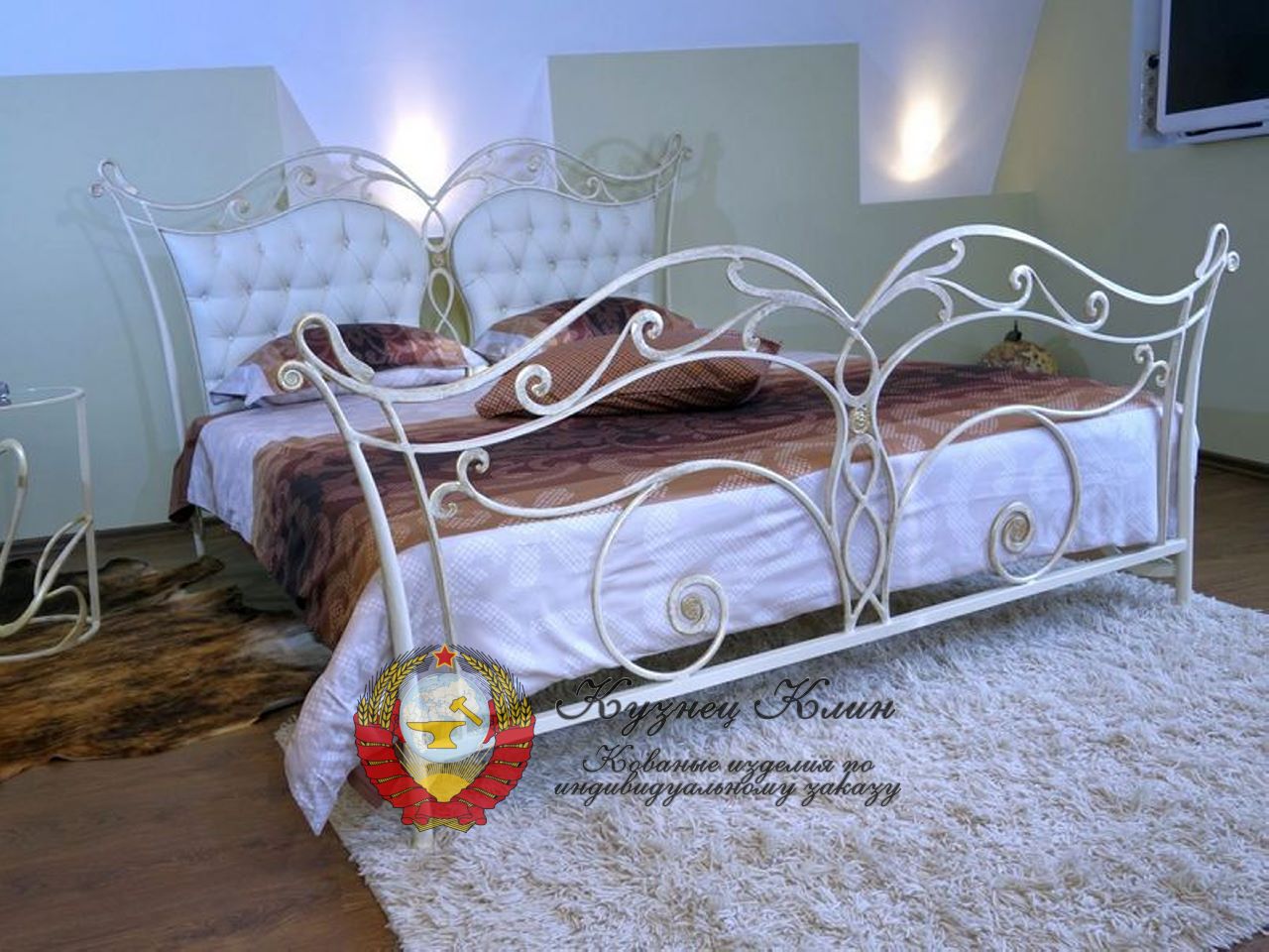 Кованая модульная кровать с матрасом комплект