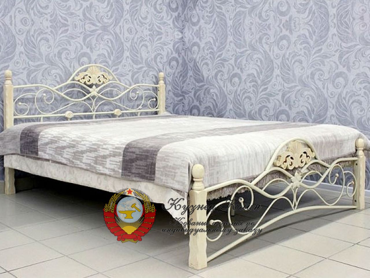 Кованая модульная кровать с матрасом