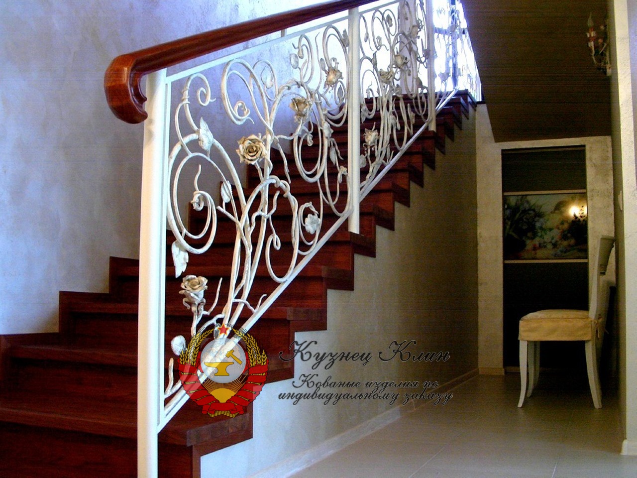 Кованые перила наклонные