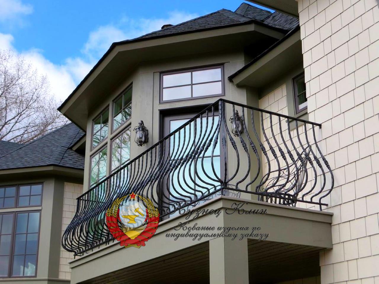 Кованое ограждение дутое простое